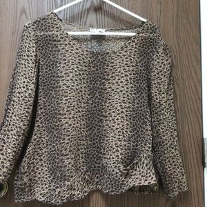 Motion Canada beige 100% cotton gauze tunic top one pocket, sz S